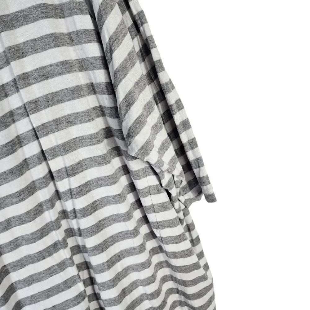 MICHAEL KORS WOMEN'S  GREY/WHITE STRIPED 3/4 SLEEVE TEE 0x - Picture 4 of 8